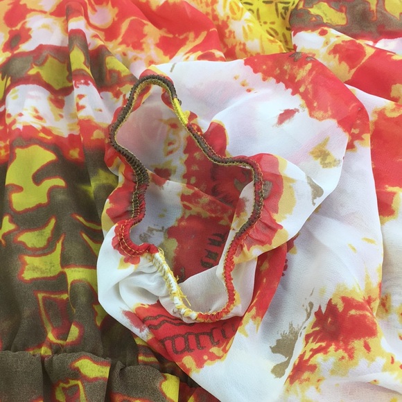 Dots Top 3X Peplum Sheer Cold Shoulder Boho *N - Picture 3 of 7